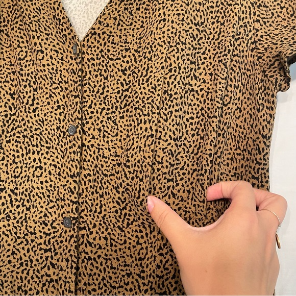 Ann Taylor Loft Leopard Print V-Neck Midi Shirtdress Size 10 - Picture 11 of 12